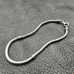 Pandora Sterling Silver Snake Chain Charm Bracelet with Lobster Clasp